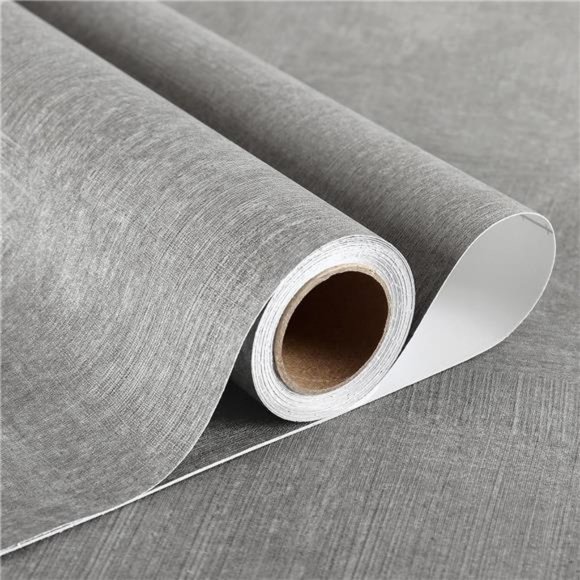Concrete Wallpaper Peel and Stick Silver Grey Wall Paper Matte Industrial